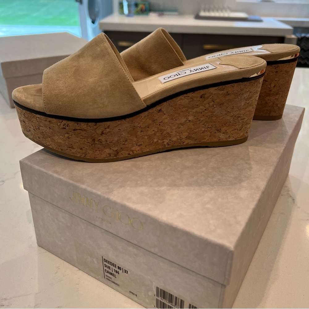 Never Worn Jimmy Choo Cork Wedge Platform
